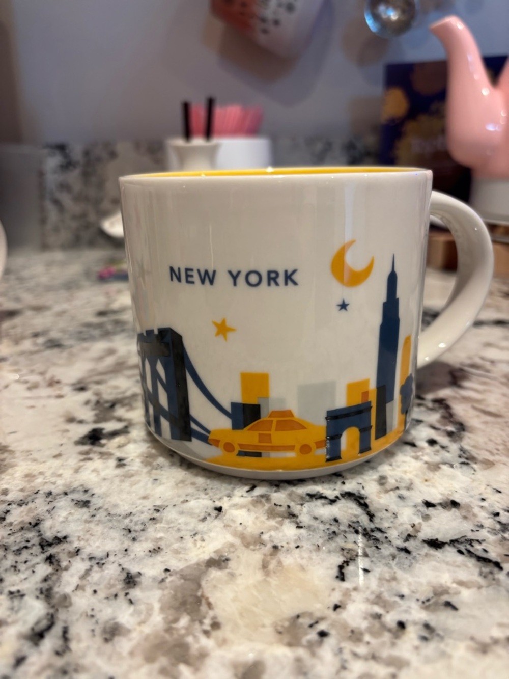Starbucks New York Skyline Mug - Yellow & Navy